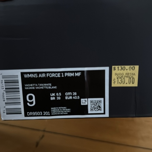 NWT Nike Air Force 1 PRM Mf Womens Shoes Vachetta Tan/White - Picture 6 of 6